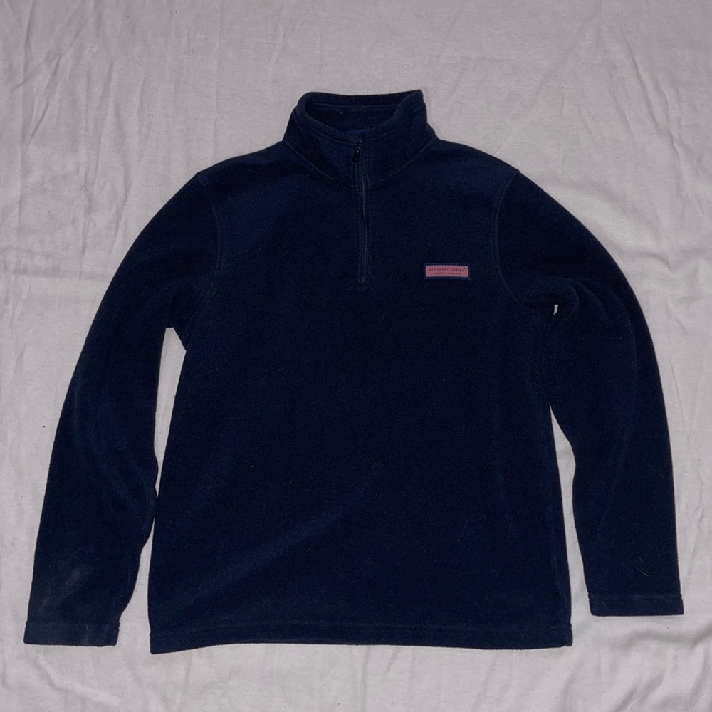 Navy Vineyard Vines Quarter Zip Up Fleece